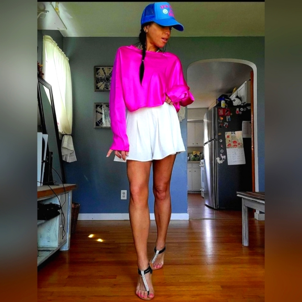 Hot Pink Crop 👚 Blouse